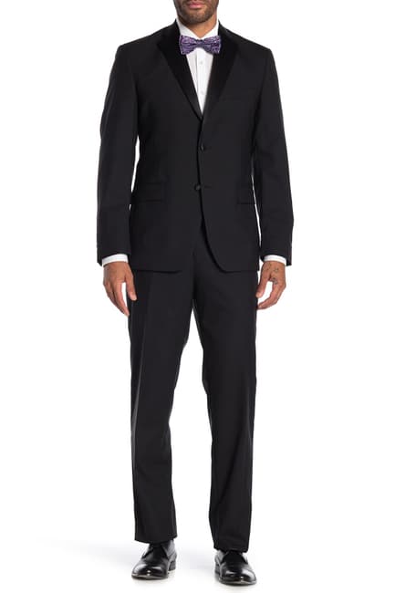 JB BRITCHES Black Woven Two Button Notch Lapel Regular Fit Tuxedo