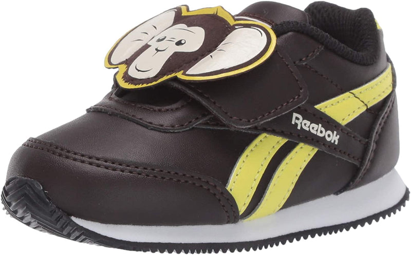 Reebok Baby-Boy's Royal Cljog 2 KC Sneaker, Dark Brown/Hero Yellow/Classic White,
