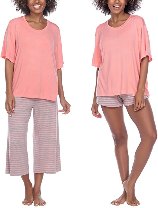 Honeydew Women's 3 Piece Super Soft Jersey Pajama Set