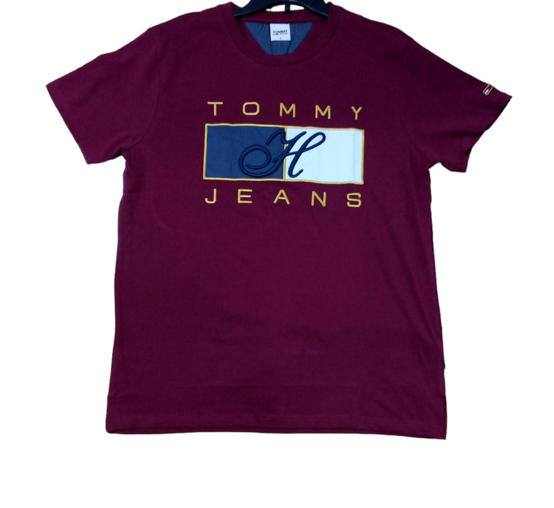 Tommy Hilfiger men's short sleeve T-shirt BURGUNDY