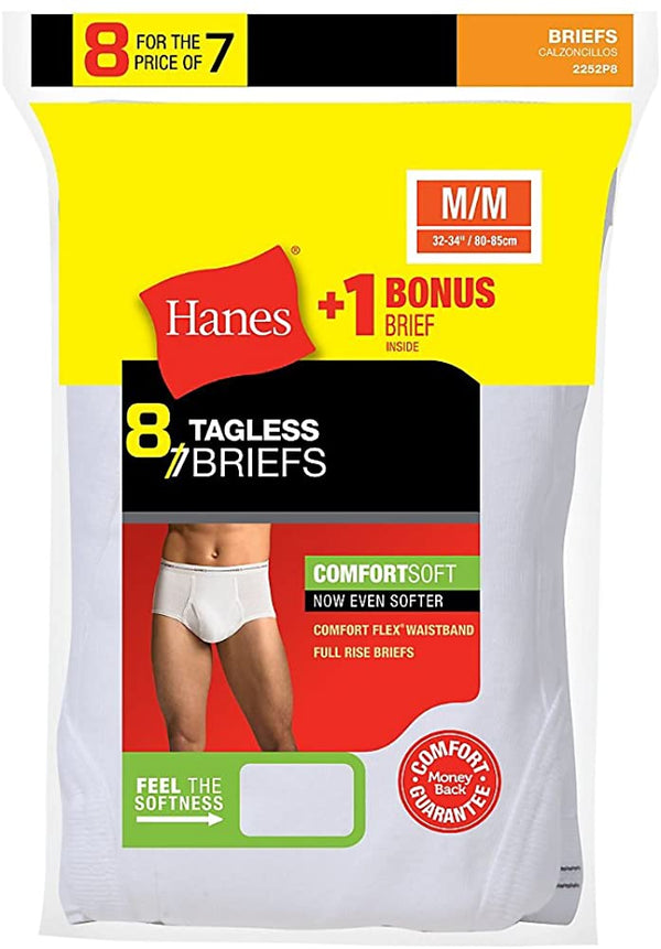 Hanes Men`s TAGLESS® No Ride Up Briefs with Comfort Flex® Waistband 8-Pack