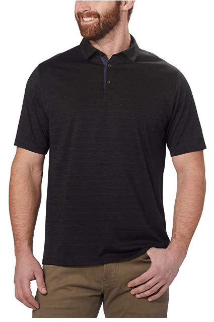 Kirkland Signature Men`s Cotton Poly Polo T-shirt Black