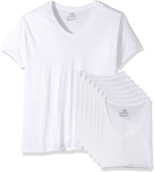 Hanes Men's 7 Pack Comfortsoft Tagless V-Neck T-Shirt