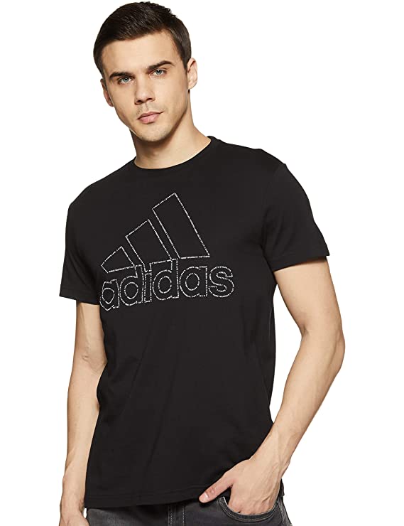 Adidas Men's Solid Regular Fit T-Shirt Cotton