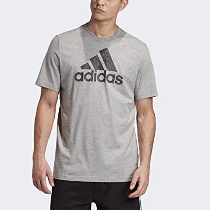 Adidas Men's Textured Logo Tee LIGHT GRAY