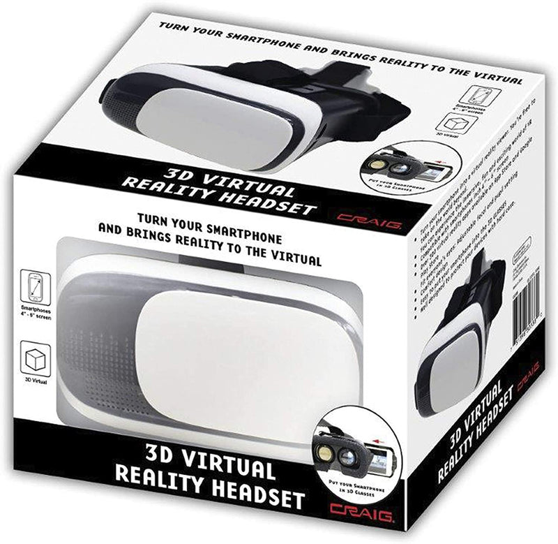 Craig CC338 3D Virtual Reality Headset | Compatible with 4 inch – 5.5 inch Smartphone Screens | Great for Kids and Adults | Adjustable Focal and Pupil Settings |