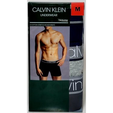 Calvin Klein Mens 3 Pack Cotton Stretch Boxer Briefs Tagless