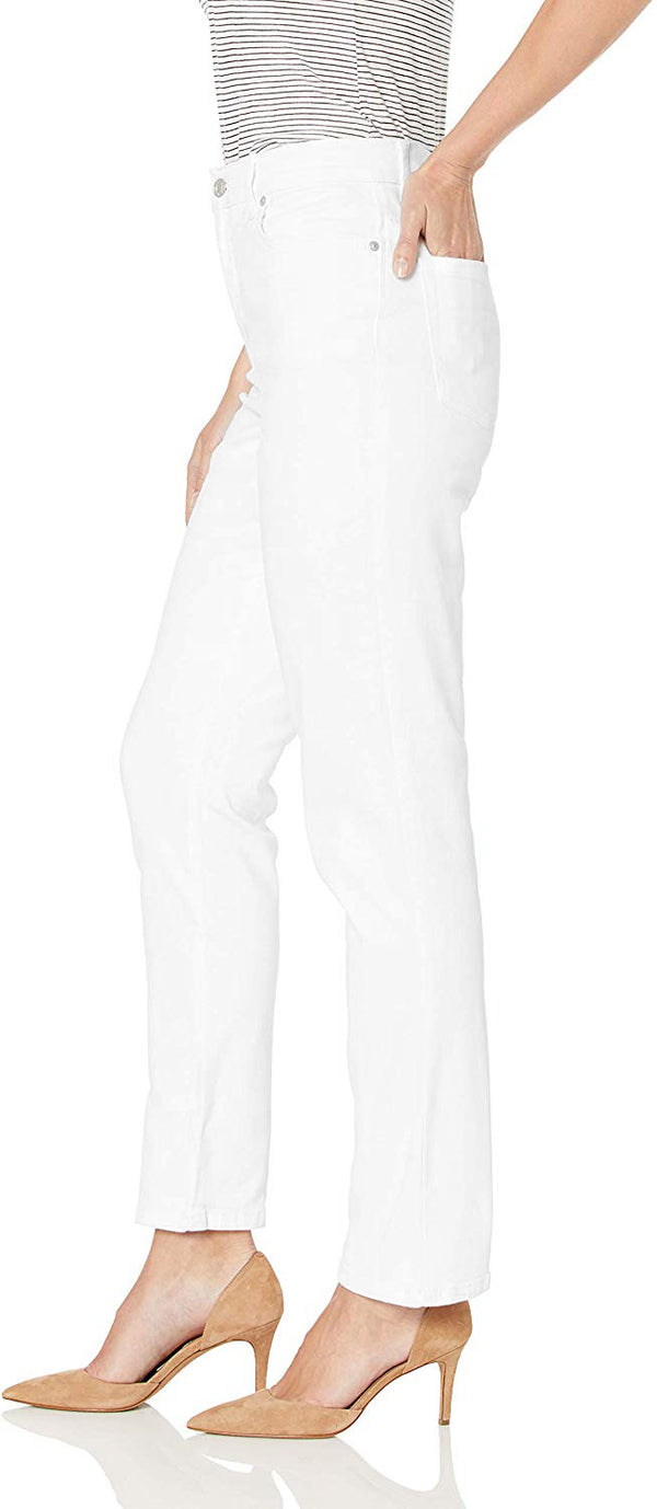 Gloria Vanderbilt Women's Amanda heritage fit tapered leg classic rise Jeans Crystal White