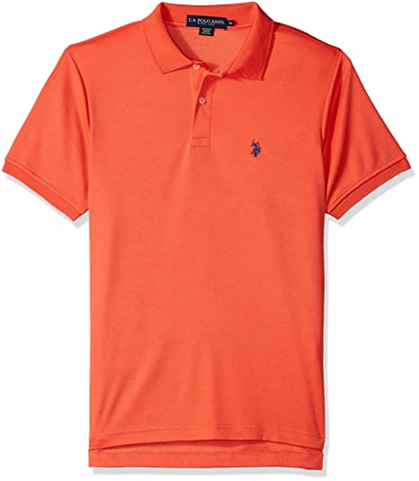 U.S. Polo Men's Classic Fit Short Sleeve Solid Polo Shirt Orange