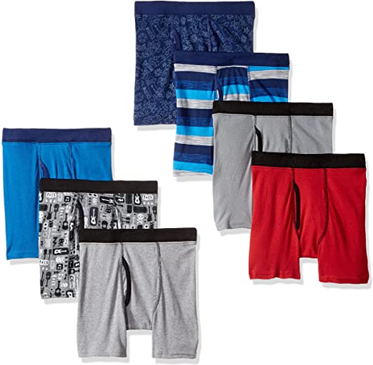 Hanes B75PW7 Boys 14-16 ComfortSoft Dyed Waistband Boxer Briefs 7-Pack