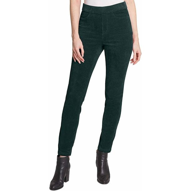 Gloria Vanderbilt Pull On Skinny Knit Corduroy Mid Rise Pants,