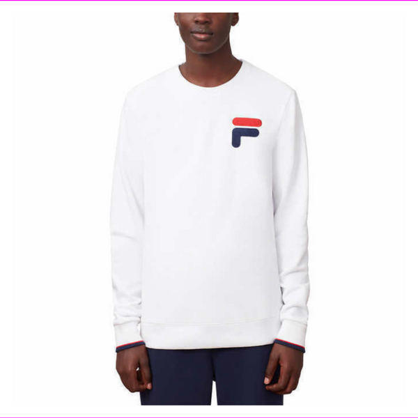 Fila Men's French Terry Crew Neck Sweatshirt M/White