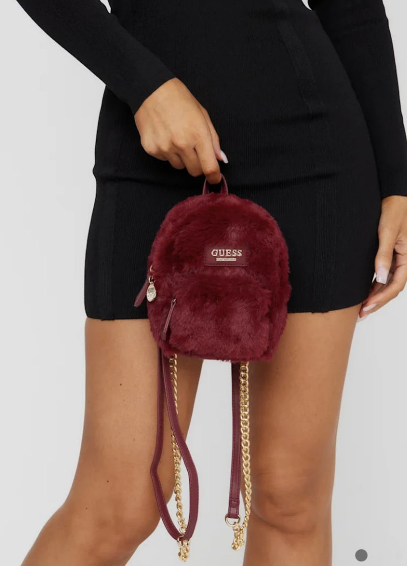 Guess Evan Fur Mini Crossbody Backpack for Women 21GF218 Convertible C 200 Brands