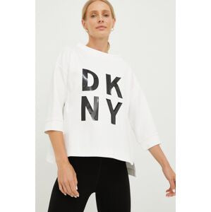 Dkny women's sweatshirt, black color, with print