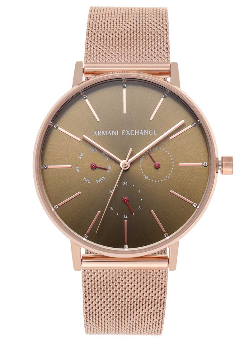 Armani Exchange Multifunction Rose Gold-Tone Stainless Steel Watch