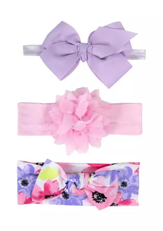 BABY ESSENTIALS SET OF 3 DIFFERENT PINK HEADBANDS
