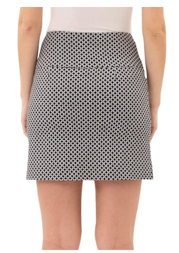 S.C. & Co. Women's Comfortable Stretch Double Wraparound Skort BLACK/WHITE