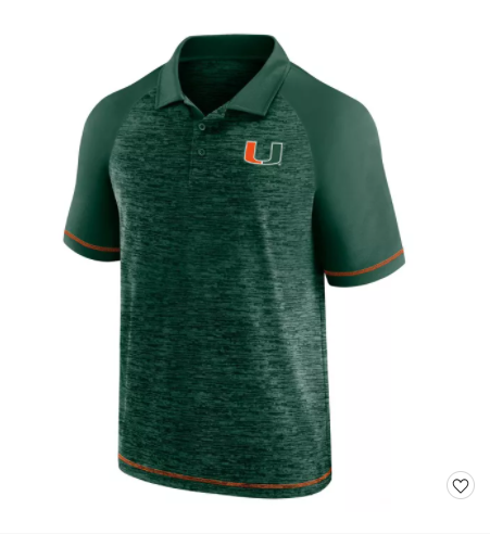 BOX SEAT NCAA Miami Hurricanes Men's Polo Shirt