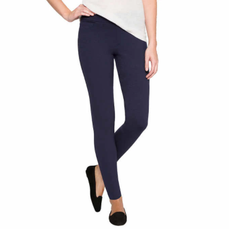 Matty M Womens Slub Ponte Pull On Legging Pant NAVY