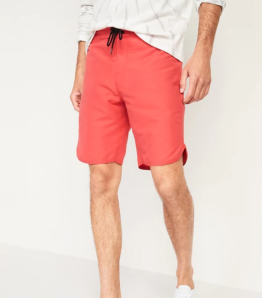 OLD NAVY CALIFORNIA Solid-Color Dolphin-Hem Board Shorts for Men