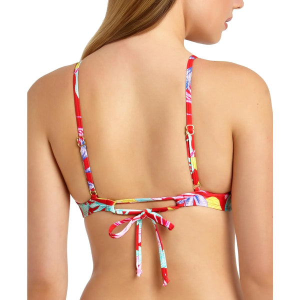 CALIFORNIA WAVES WOMENS BRALETTE FLORAL SWIM TOP SEPARATES