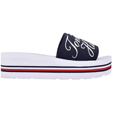 TOMMY  WOMENS LOGO SLIP ON SLIDE SANDALS