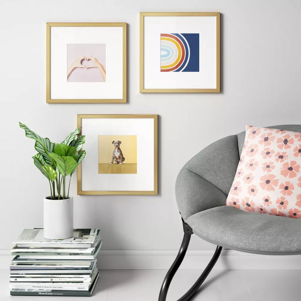 Room Essentials™(Set of 3) 14.5" x 14.5" Matted to 8" x 8" Gallery Frames