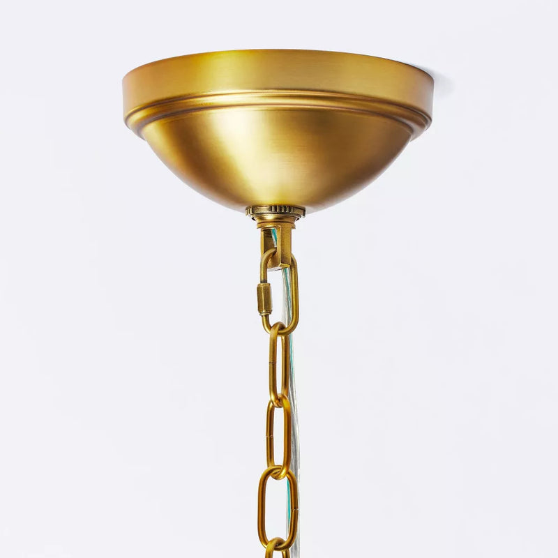 Rattan Lantern Ceiling Pendant Brass - Threshold™ designed with Studio McGee