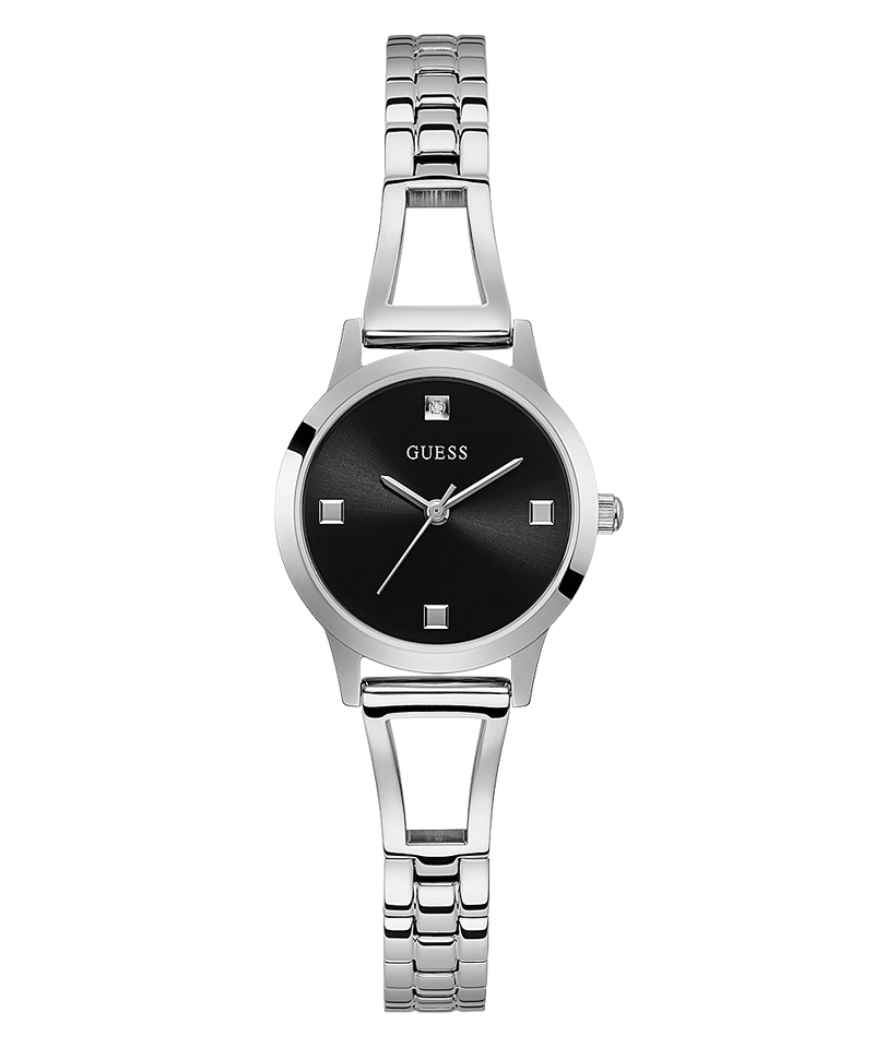 Guess SILVER TONE CASE SILVER TONE STAINLESS STEEL WATCH
