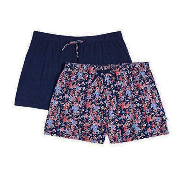 Jane And Bleecker. Sleep Shorts Pack, Size L, Blue Floral(2 units)