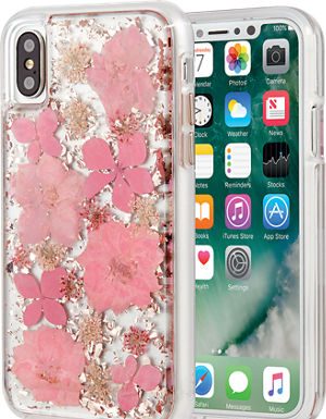 Case-Mate Karat Petals Series Hard Case for Apple iPhone Xs/X - Pink Flowers