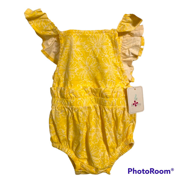 Lullaby lane Yellow Girls NewBorn Ruffled One Piece Sunsuit
