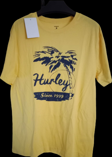 Hurley Men's  Shirt  Tee  Short Sleeve yellwo