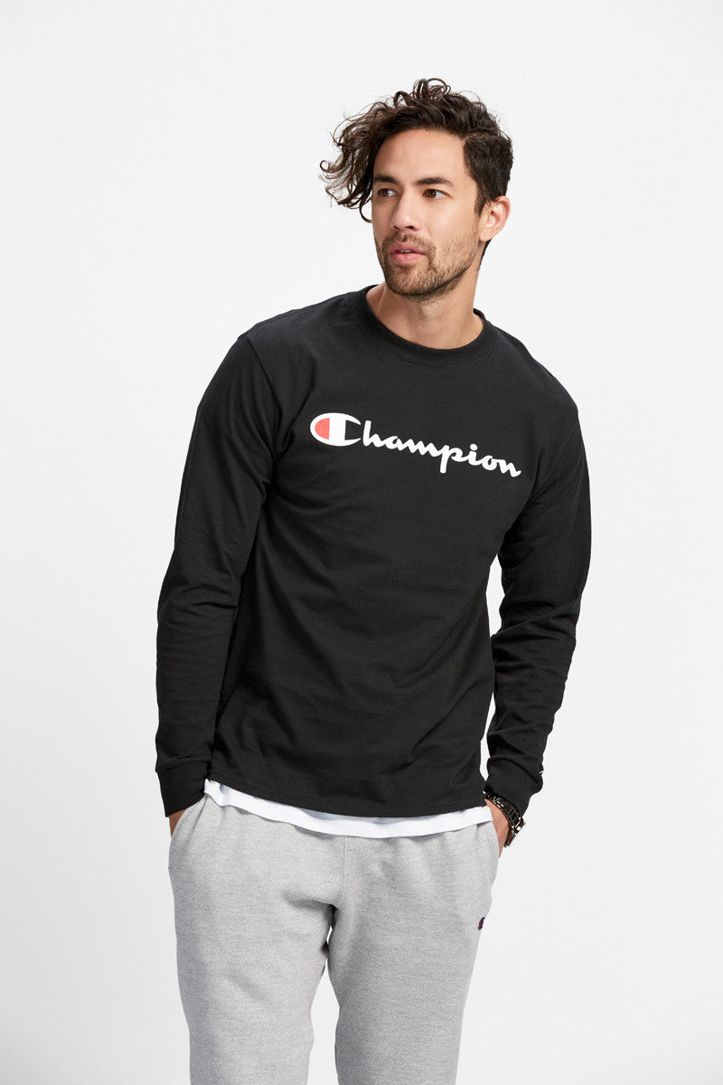 Champion Cotton Long Sleeve Tee Shirt