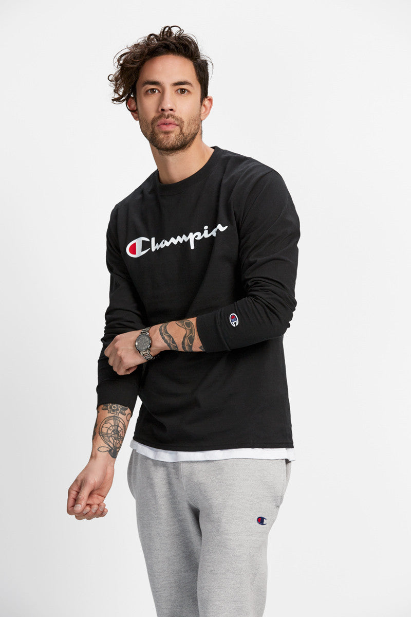 Champion Cotton Long Sleeve Tee Shirt