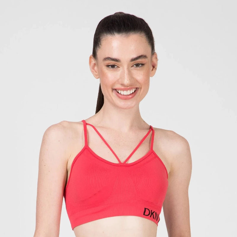 DKNY Sport Strappy Low-Impact Sports Bra, Red,