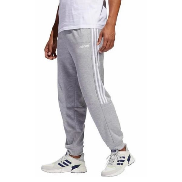 adidas grey 3 stripe joggers