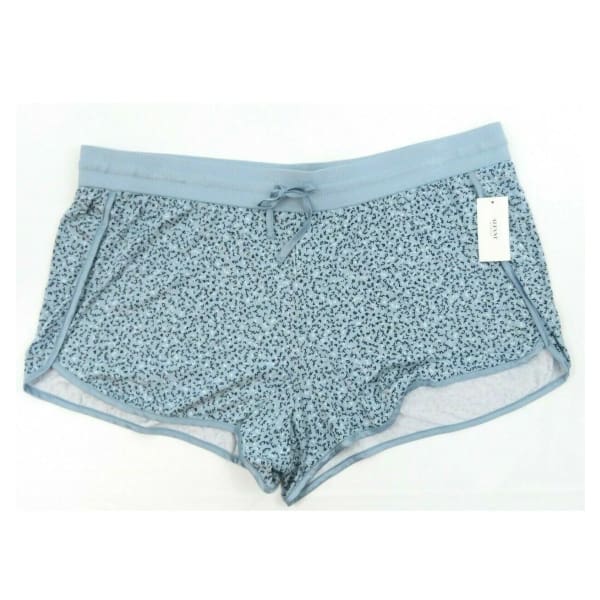 Alfani Ultra Soft Knit Satin Trim Drawstring Pajama Shorts Blue - Sleepwear