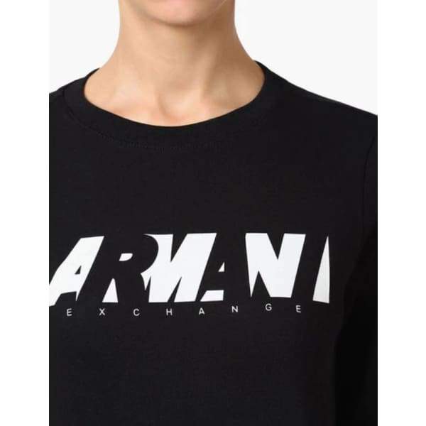 ARMANI EXCHANGE Typographic Print Crew-Neck Sweatshirt Black - XL - Woman Sweather Hoodie Pullover
