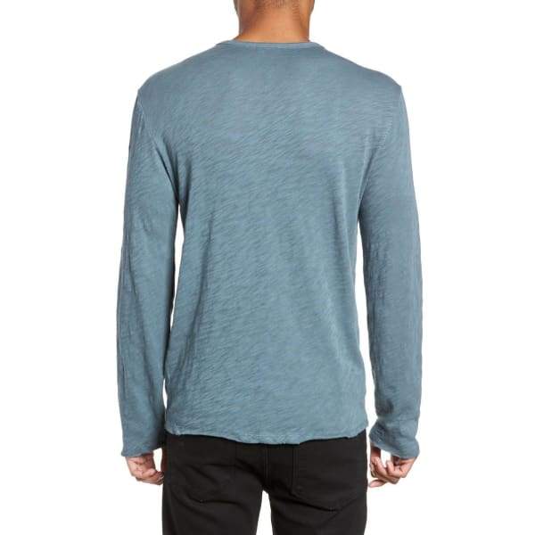 ATM ANTHONY THOMAS MELILLO Raw Edge Henley In Storm - L - Men Sweather Hoodie Pullover