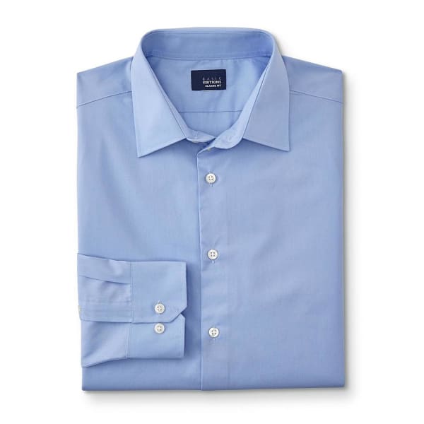 Basic Editions Men’s Classic Fit Button-Front Dress Shirt Serenity - XL - Men Dress Shirt