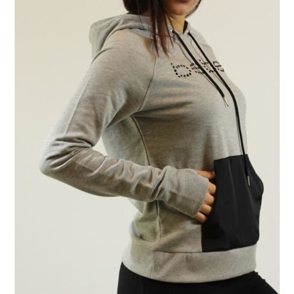 Bebe Jacket Hoodie Pullover Sport Grey - Woman Active Jacket