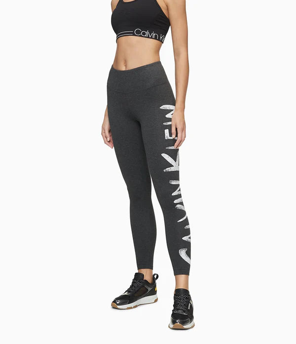 Calvin Klein Performance Brush Logo High Waist Full Length Leggings