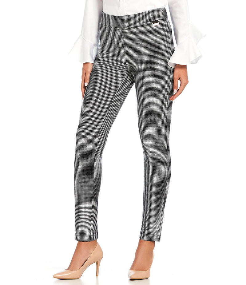 Calvin Klein Womens Houndstooth Pull-On Pants