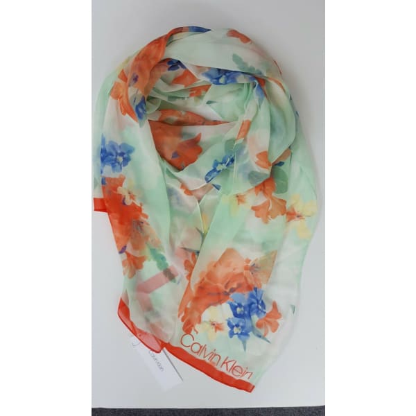 CALVIN KLEIN floral print women’s Scarf - Celadon/Sea green - Scarf