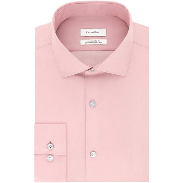 calvin klein men dress shirt extreme slim fit performance non iron pink - Men Dress Shirt