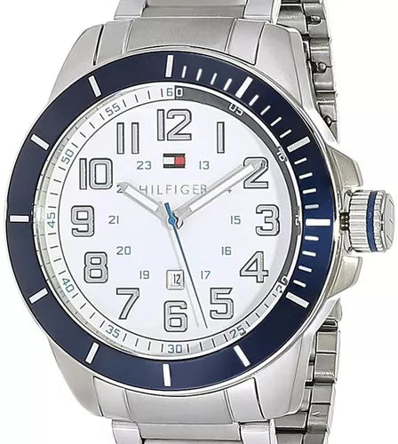 Tommy Hilfiger Classic Men's White Dial Stainless Steel Band Watch - 1791073