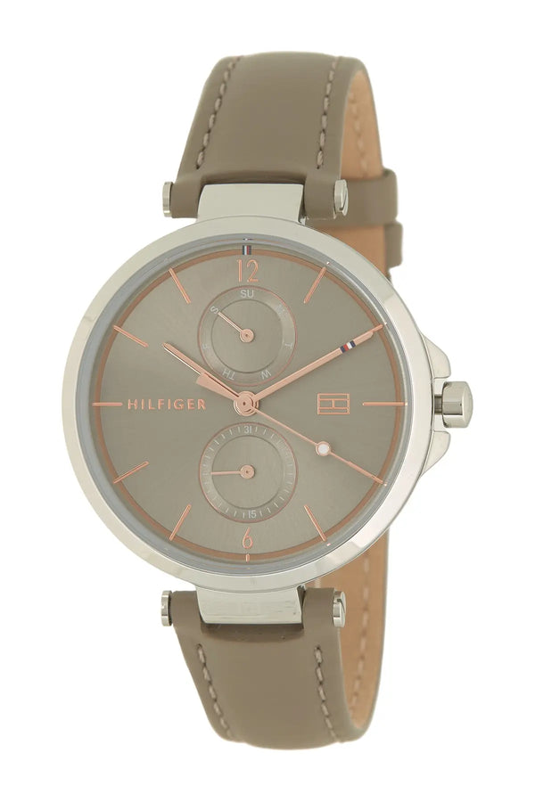 TOMMY HILFIGER Women's Angela Leather Strap Watch In Gray'