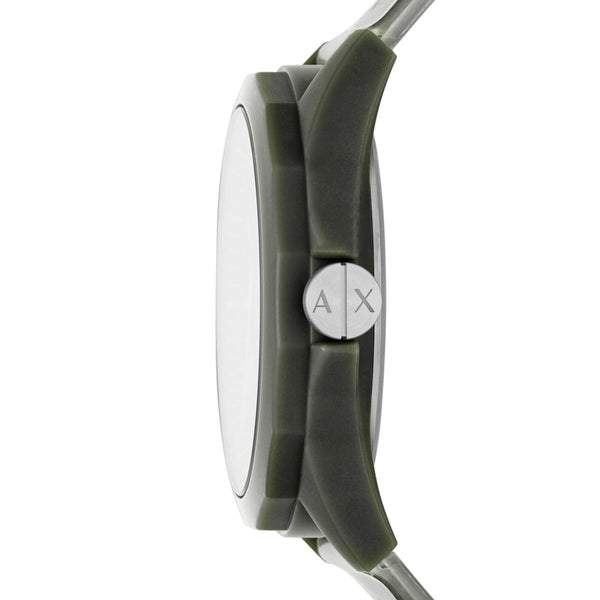 Armani Exchange Three-Hand Green Polyurethane Watch
