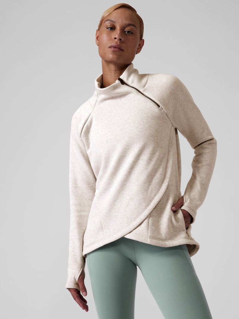 Calvin Klein 1/4 Zip Sweater w/ Wrap Front Design